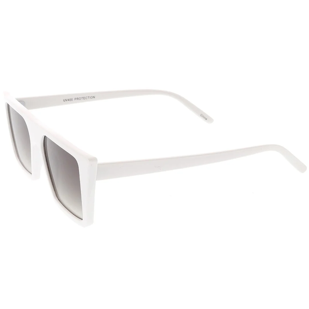 Retro Flat Top Square glasses Neutral Colored Flat Lens 52mm