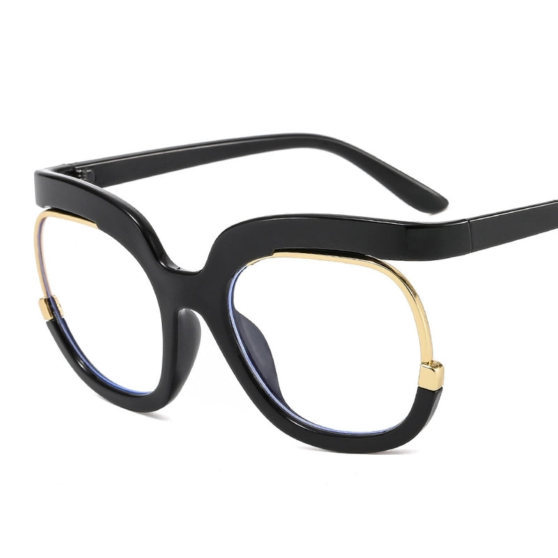 Fashion Solid Color Oval Frame Half Frame Optical Glasses