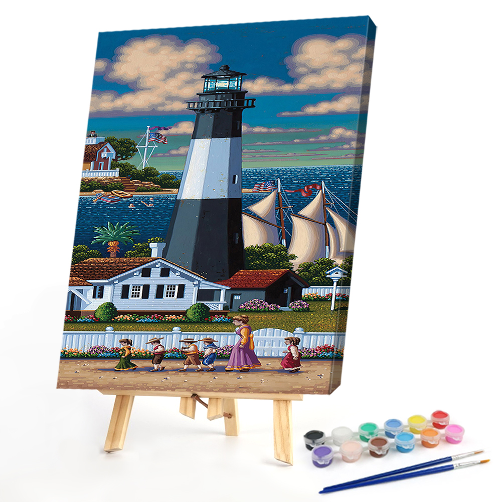 

40*50CM - Paint By Numbers - Lighthouse, 501 Original