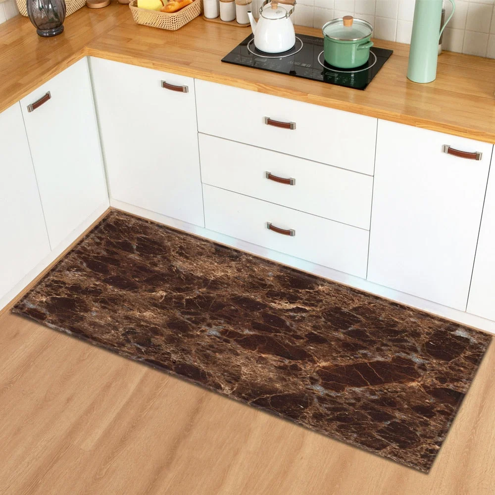 Marble Home Entrance Doormat Kitchen Rug Hallway Bath Anti-Slip Floor Mats Bedroom Bedside Balcony Living Room Decoration Carpet