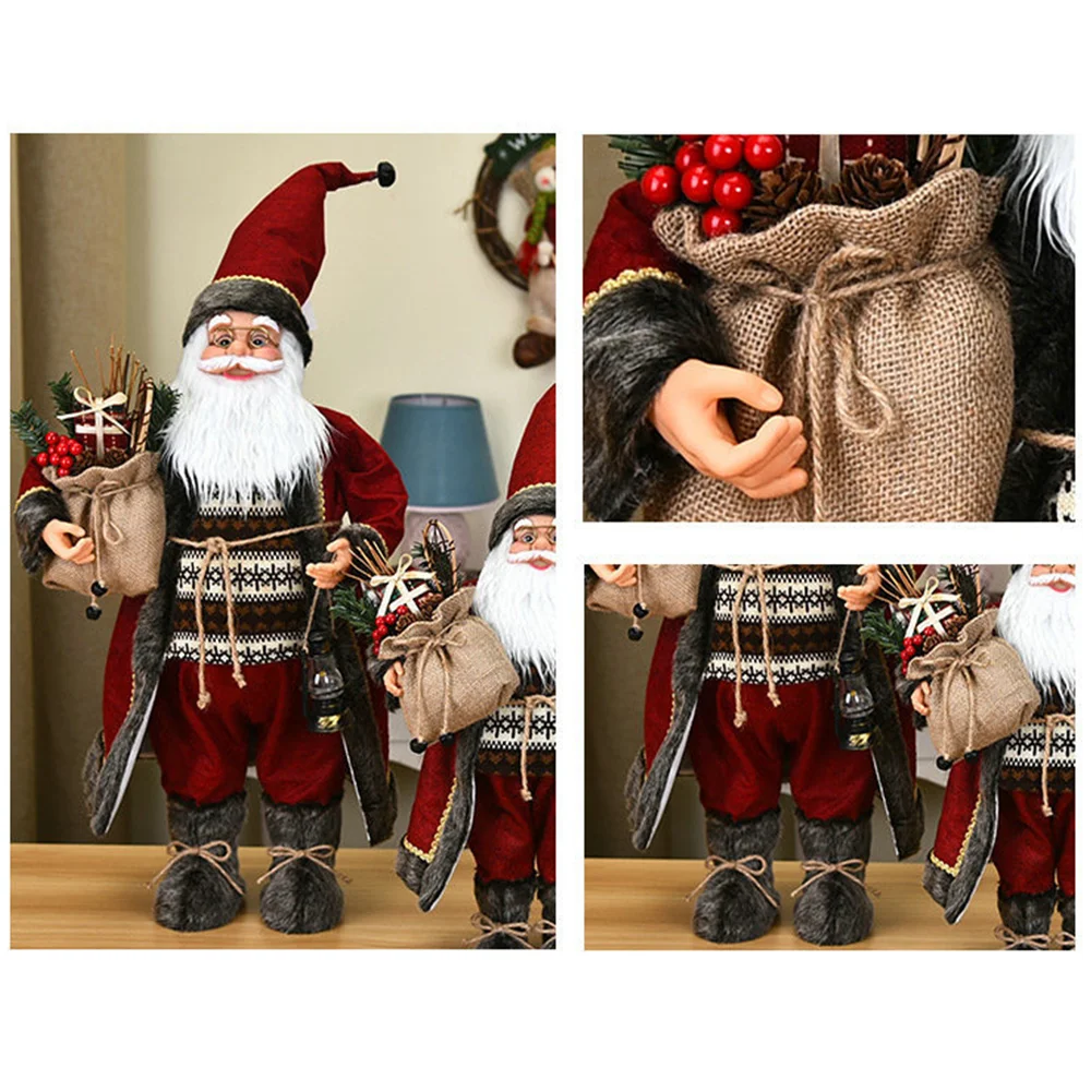 Creative Santa Claus holding gift bag doll ornaments Christmas decoration