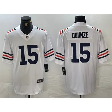 Men's Chicago Bears #15 Rome Odunze White 2024 Draft Vapor Stitched Football Jersey 6L5R