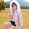 Kids Girl Winter Silver Jacket Christmas Snowsuit Coats Long Parka