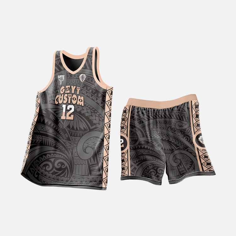 YITE | XL24-005- Gray And Brown Basketball Uniforms