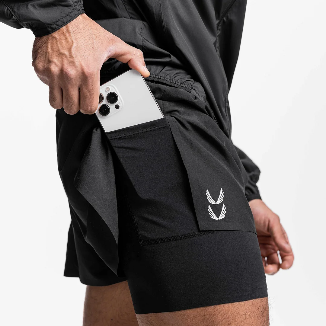 Gym Shorts Running Sports Double Layer Gym Pants
