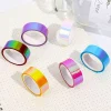 12PCS Laser Flashing Colors Waterproof Student Scratchbook DIY Project Decorative Tapes