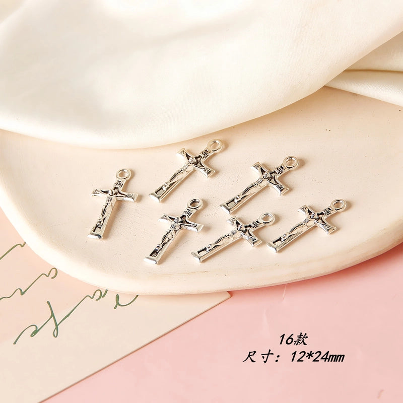 10 PCS/Package 8 * 20mm Alloy Cross Polished Pendant Jewelry Accessories