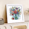 5D DIY Partial Special Shaped Drill Diamond Painting Kit Flower Decor With Frame Kit 18x18cm