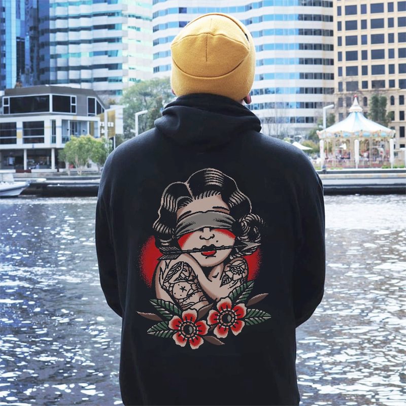 Beauty with Blindfolded Eyes Men's Hoodie -  