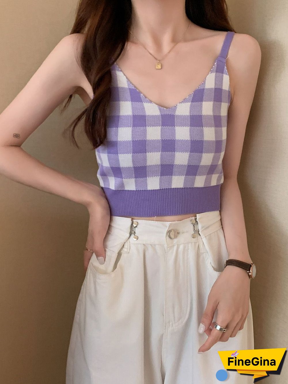 Heliar Women Plaid Crop Top And Mini Skirts Outfits Cute Skirt Sets For Women Tank Tops Two Piece Sets Beach Women Summer