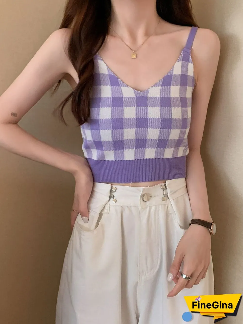 Heliar Women Plaid Crop Top And Mini Skirts Outfits Cute Skirt Sets For Women Tank Tops Two Piece Sets Beach Women Summer