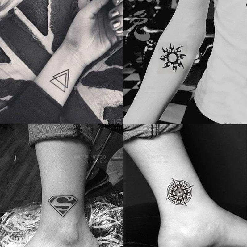 50pcs Tattoo Stickers Waterproof Women Lasting Korea Simulation Arm Nnkle Male Personality Totem Tattoo Dtickers Dark