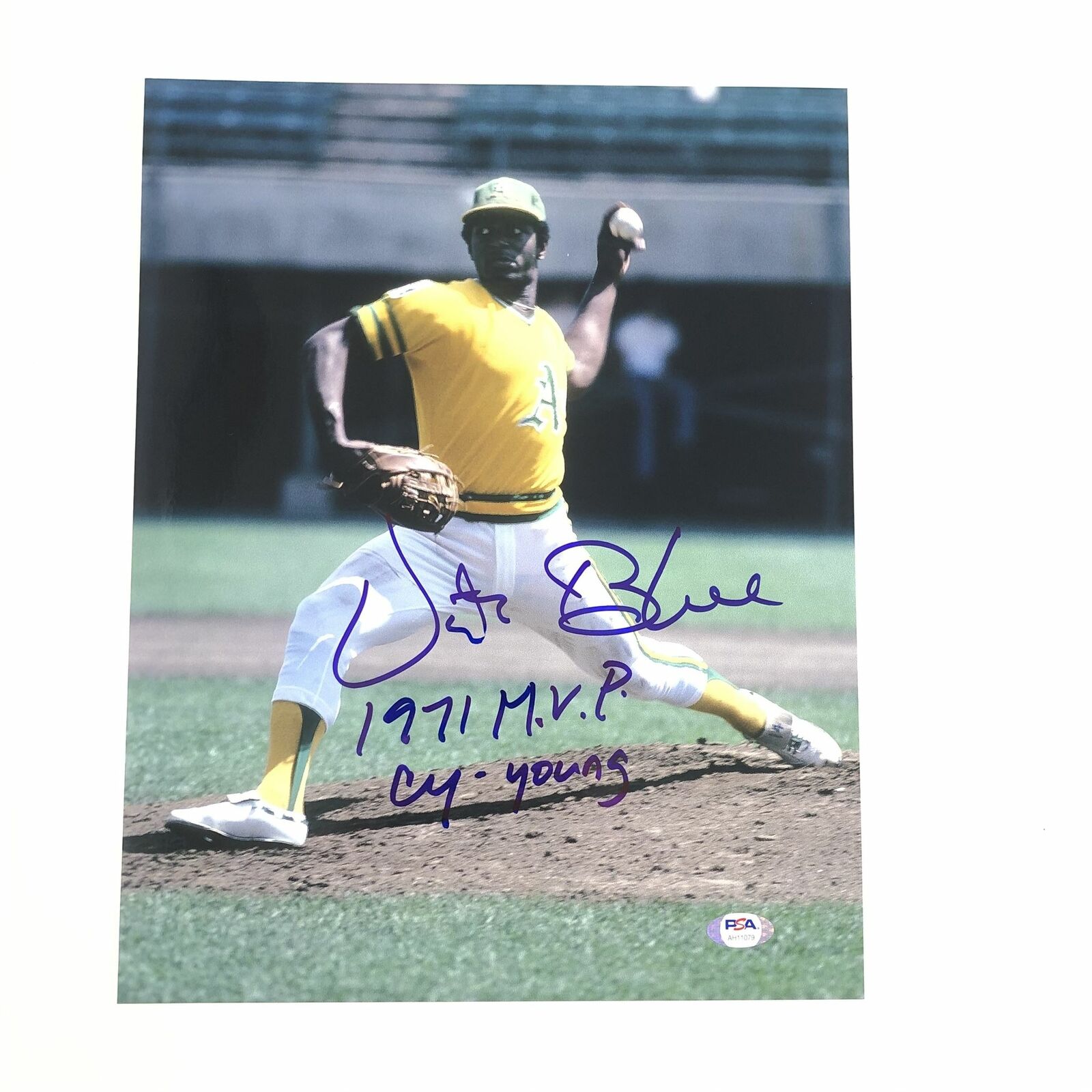 Vida Blue signed 11x14 Photo Poster painting PSA/DNA Oakland Athletics autographed