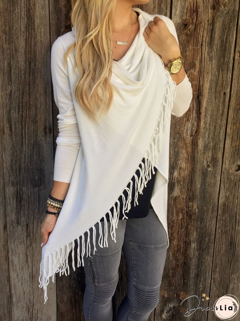 Classic Tassel Slash Sweater Top