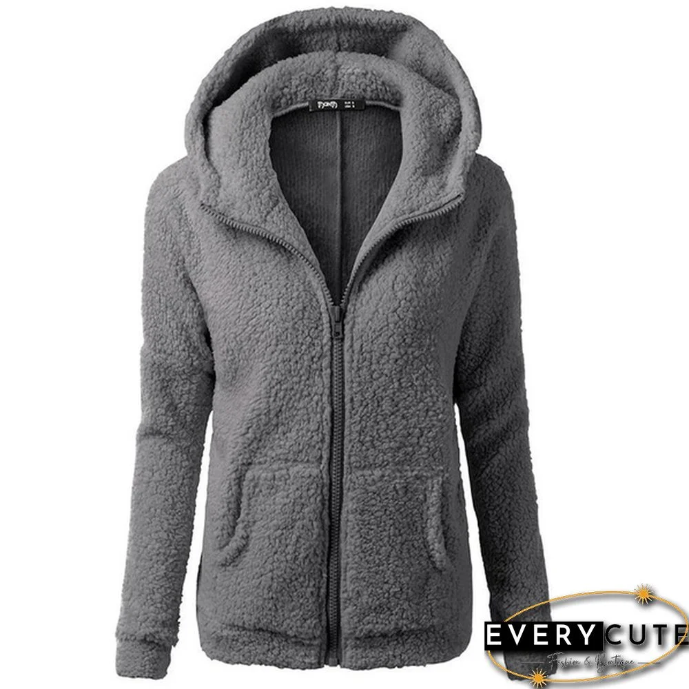 Women's Fashion Hooded Sweater Jacket Female Coat Women Casual Hoodie Coat Add Wool Sweatshirts