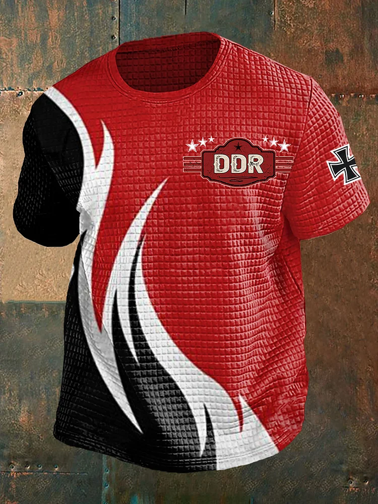 Herren-DDR-bedrucktes Kurzarm-T-Shirt