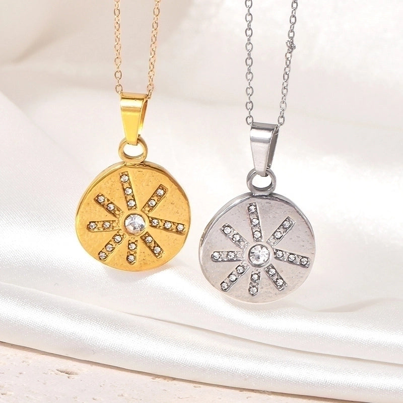 Jewelry Minimalist Star 304 Stainless Steel Titanium Steel Zircon Inlay Pendant Necklace
