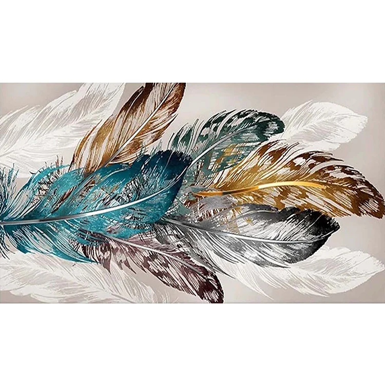 Pattern Feathers Round Full Diamond Painting 80*40CM