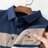New cotton striped business casual polos