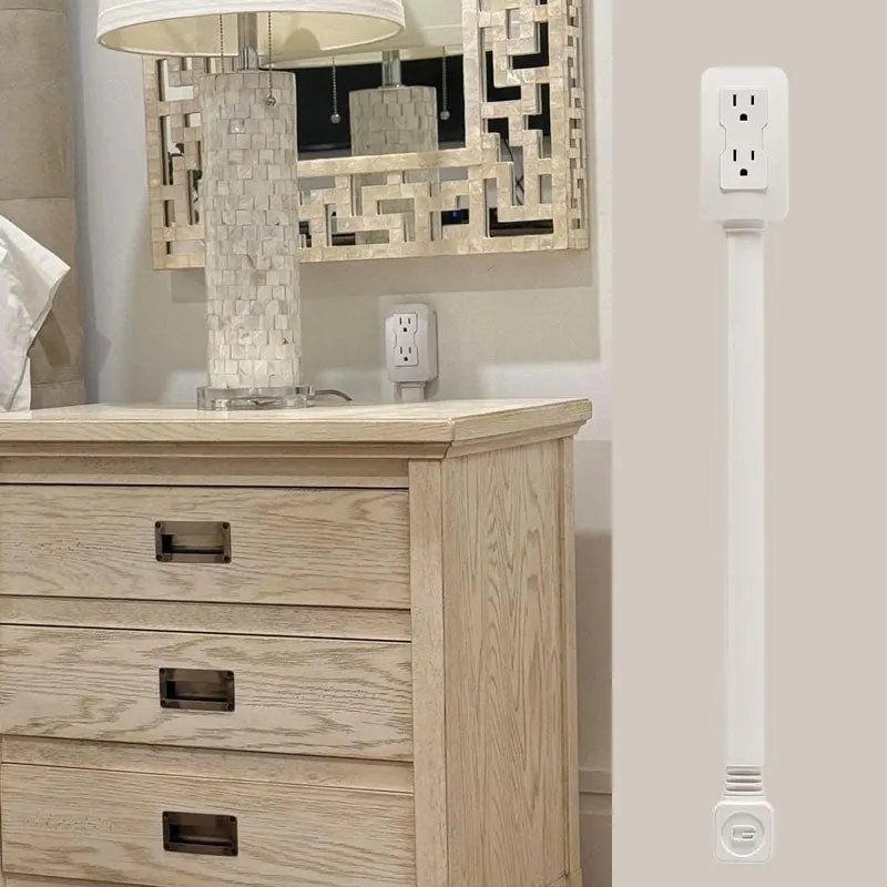🔥Outlet Electrical Outlet Extender with USB-A USB-C & 2 AC Outlets Extendable 22-34" Rotatable 180&deg; for Couches Desks Nightstands（BUY 2 FREE SHIPPING）