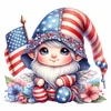 Diamond Painting-DIY Full Round Drill US Flag Star Gnome