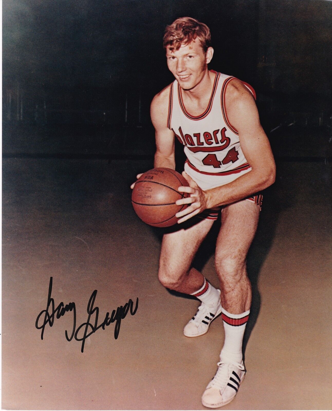 GARY GREGOR PORTLAND TRAILBLAZERS ACTION SIGNED 8x10