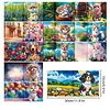 12Pcs Diamond Painting Cats and Dogs Greeting Card Set with Envelope