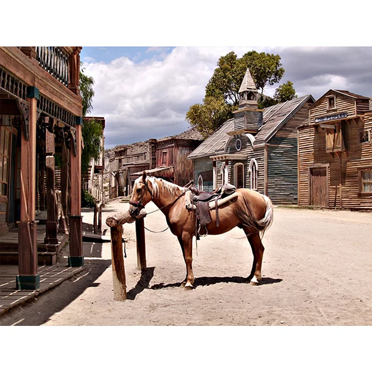The Cowboy Town Of Tabernas 40*30CM (Canvas) Full Round Drill Diamond Painting gbfke