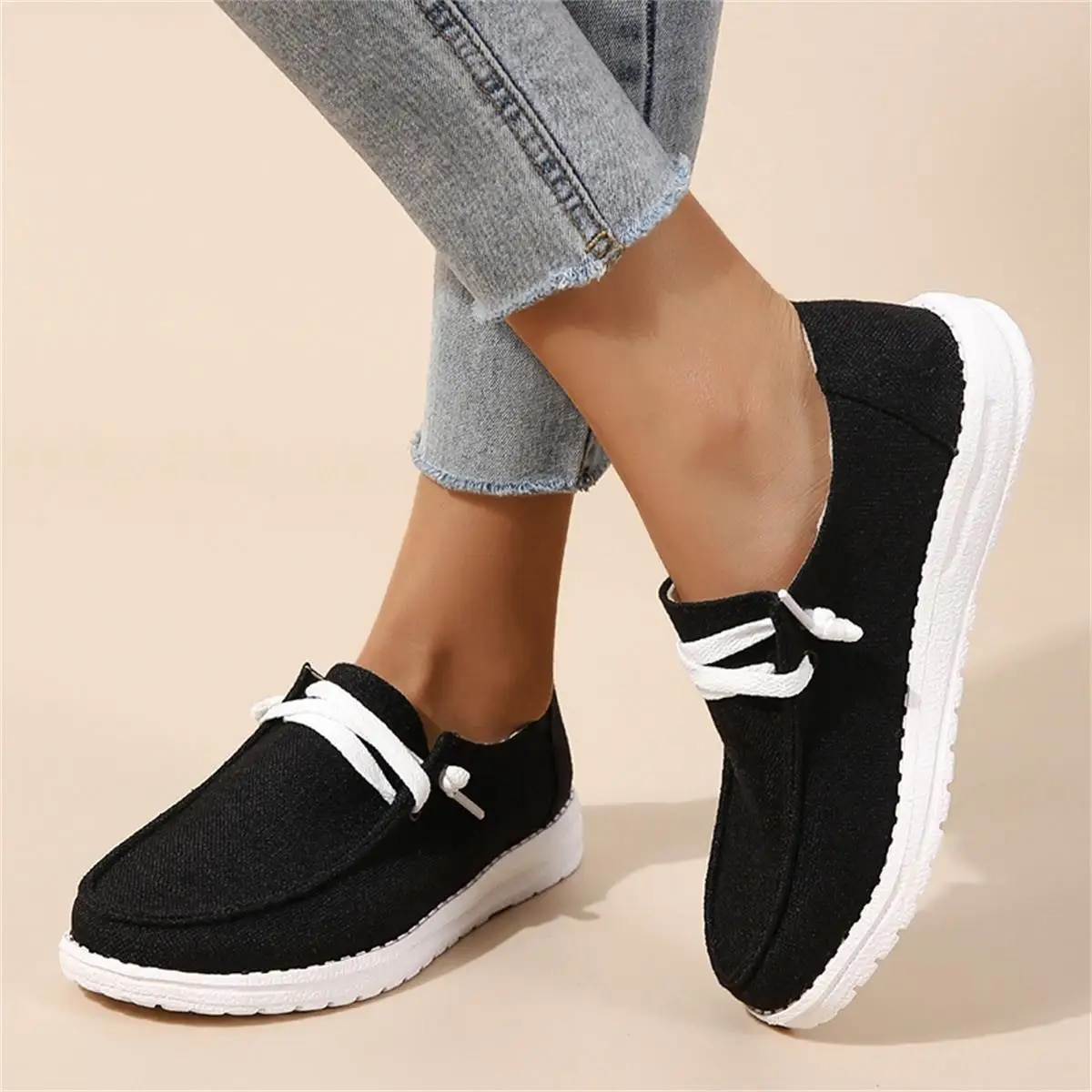 Summer Fashion Women Vulcanize Shoes Ladies Casual Flats Convenient Slip On Loafers Comfortable Outdoor Sports Sneakers