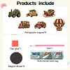 6PCS Vehicles DIY Pearl Diamond Painting Christmas Fridge Magnets, Sparkling Rhinestone Refrigerator Magnet Craft Kit for Home Decor & Gifts