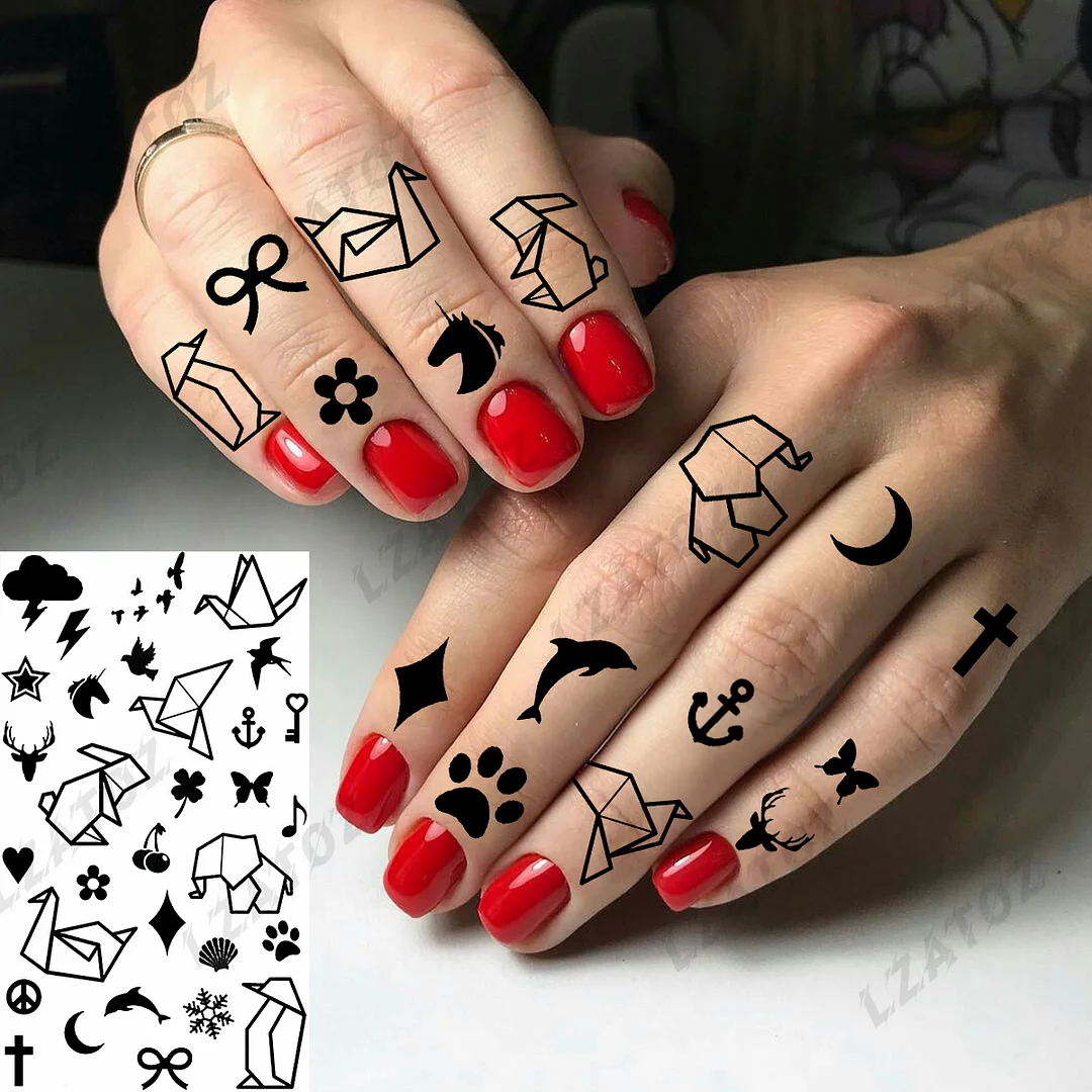 Sdrawing Eye Flower Temporary Tattoos For Woman Adults Rose Butterfly Tiny Fake Tattoo Sticker 3D Finger Waterproof Tatoos