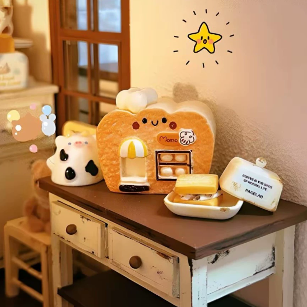 Mini Caramel Bread House Resin Charm