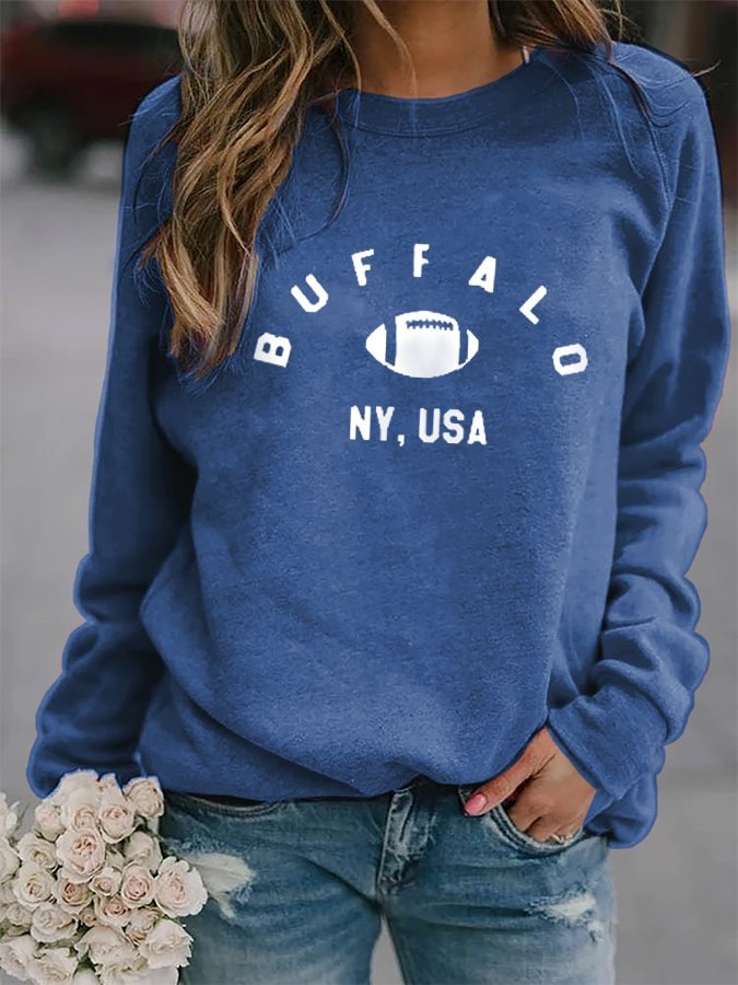 Women's Gameday Buffalo Football Lover Casual Sweatshirt socialshop