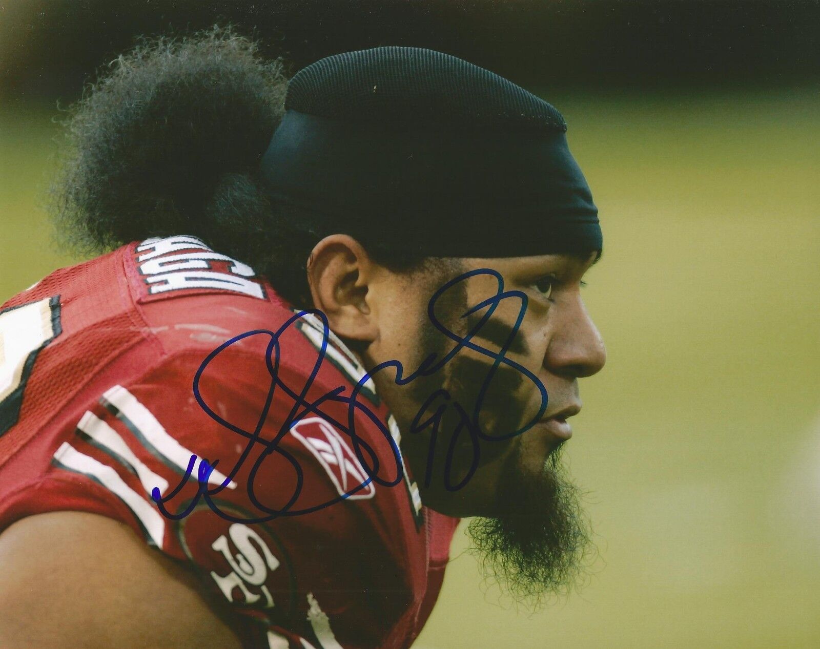 ISAAC SOPOAGA SIGNED SAN FRANCISCO 49ers 8x10 Photo Poster painting #2 w/COA