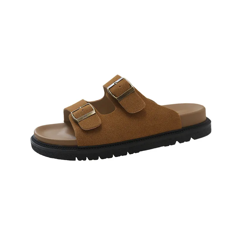 Breakj Breakj Thick Boken Slippers Women Wear 2025 Summer New French Leisure Soft Base Cool Drag Anti-Slip One-Word Drag