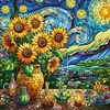 Diamond Painting-DIY Full Round Drill Stained Glass Art Sunflower