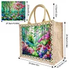 Diamond Painting Flower Garden Linen Tote Bag Replaceable Canvas for Women
