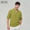 Men's Pure Cotton Stand Collar Linen Shirt