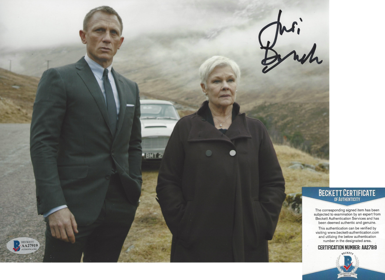 JUDI DENCH SIGNED JAMES BOND M 8x10 MOVIE Photo Poster painting CASINO ROYALE 3 BECKETT COA BAS