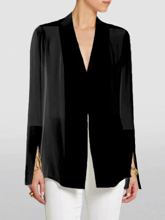 Satin Stitching Comfortable Slim Long Shirt