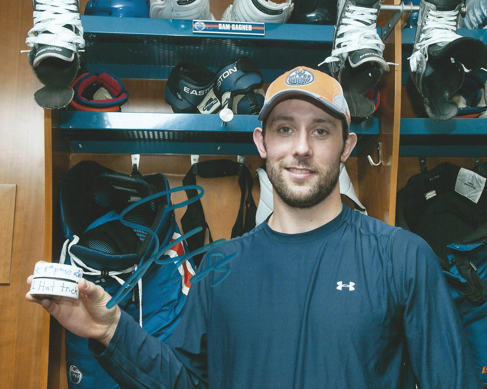 **GFA Edmonton Oilers *SAM GAGNER* Signed 8x10 Photo Poster painting S2 COA**