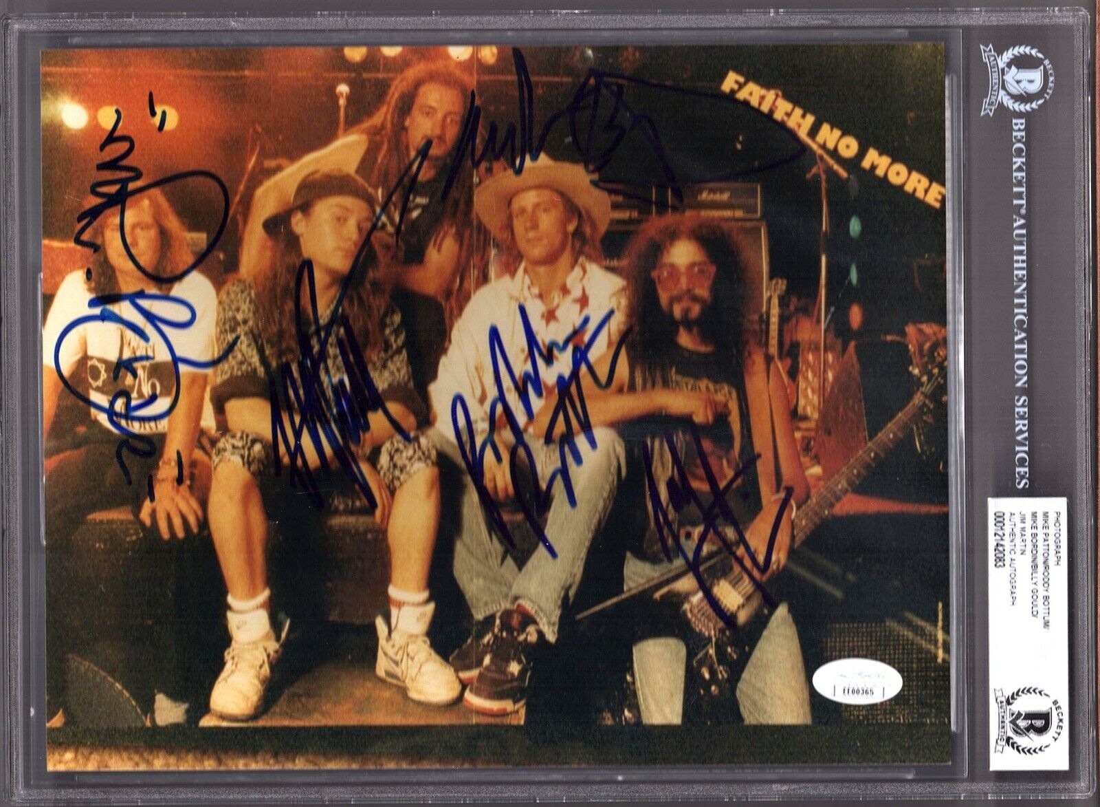 FAITH NO MORE Band Mike Patton +4 Signed Auto 8x10 Photo Poster painting Beckett BAS SLABBED