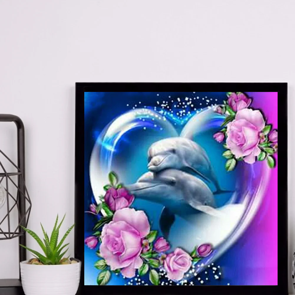 Diamond Painting - Full Round Drill - Dolphins(30*30cm)