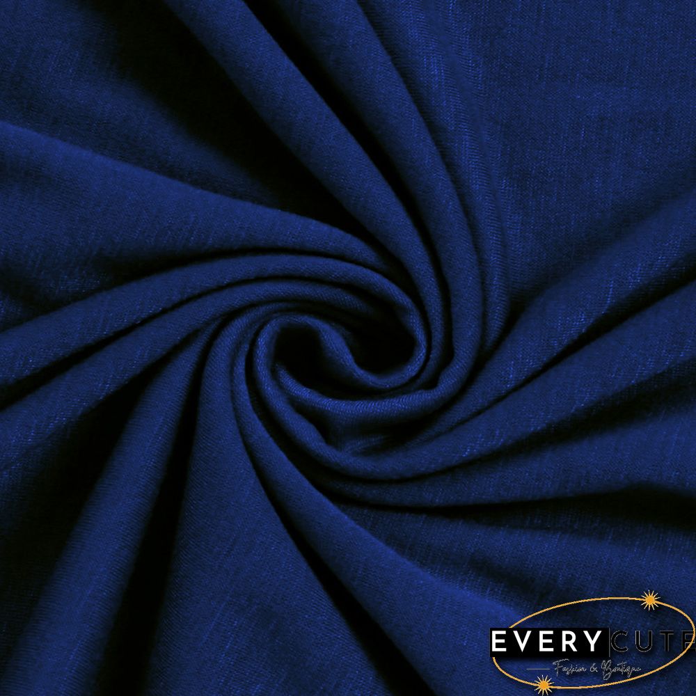 Navy Blue Merry Christmas Print Long Sleeve Loungewear Pajama Set