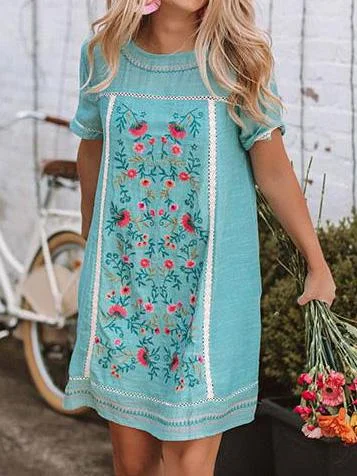 Dreaming Of Summer Embroidered Dress-Mayoulove