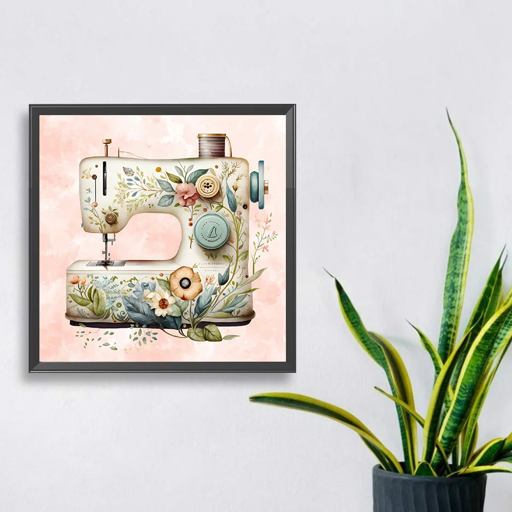 Full Round Diamond Painting 30*30cm - Sewing Machine