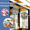 2pcs DIY Diamond Painting Cross Wind Chimes Crystal Window Suncatcher Craft Set Birthday Gifts Home Garden Decor