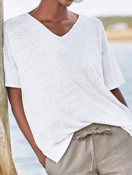 Shift Plain V-Neck Casual Shirts & Tops