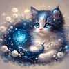 Flowers And Kittens-Full Round Diamond Painting 30*30CM