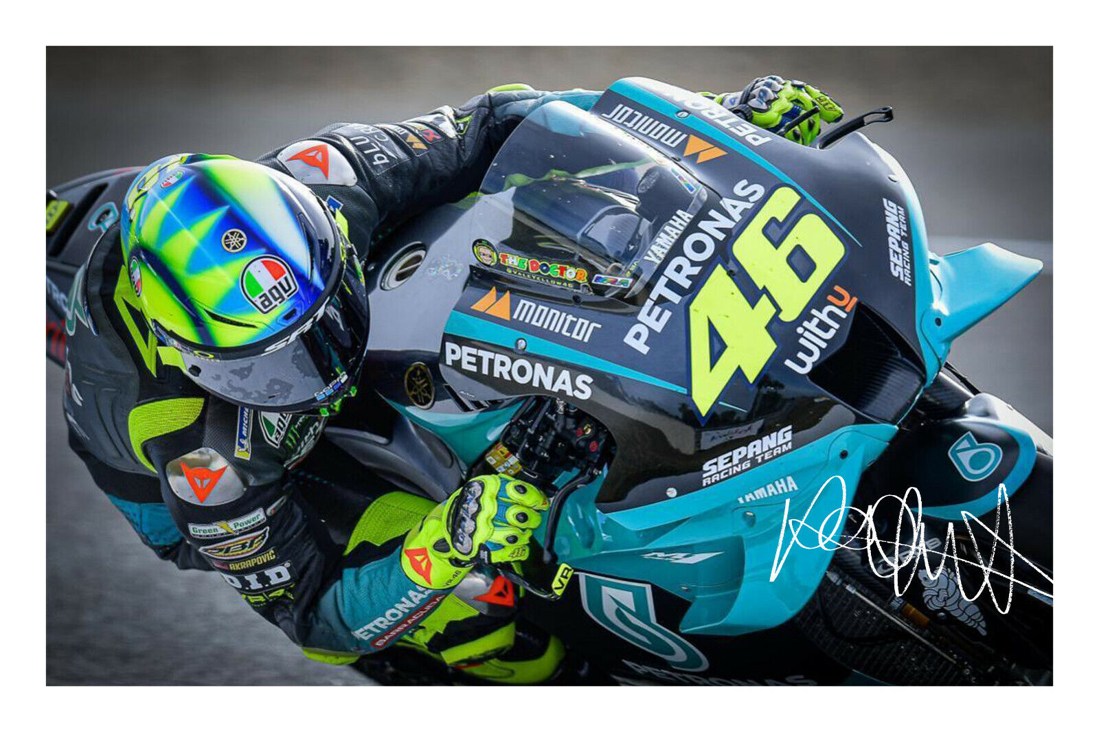 Valentino Rossi Signed A4 Photo Poster painting Print Autograph Petronas 2021 MotoGP